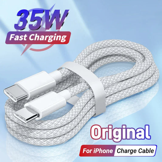 35W USB-C/USB -C Braided Charger Cable
(iPhone 15/15 Pro/15 Pro Max)